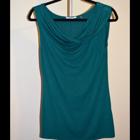 Tahari Dark teal sleeveless top