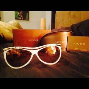 Gucci White/ Gold Sunglasses