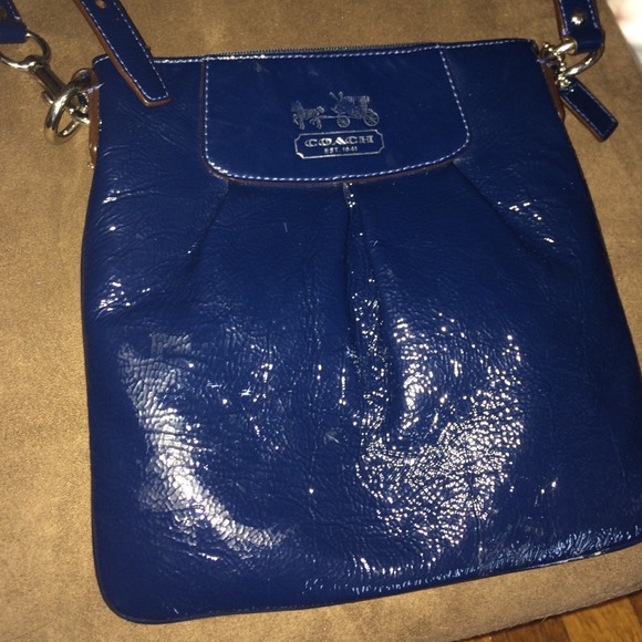 **SOLD**Coach blue satin bag - Picture 2 of 2