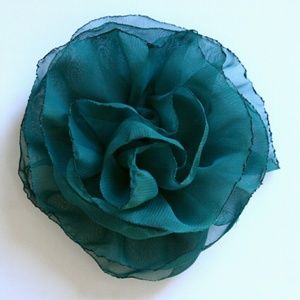Teal Floral Hair Clip/Brooch