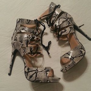 NWOT Lace up heels, never been worn.