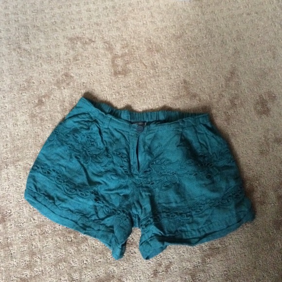 Crochet Teal Shorts