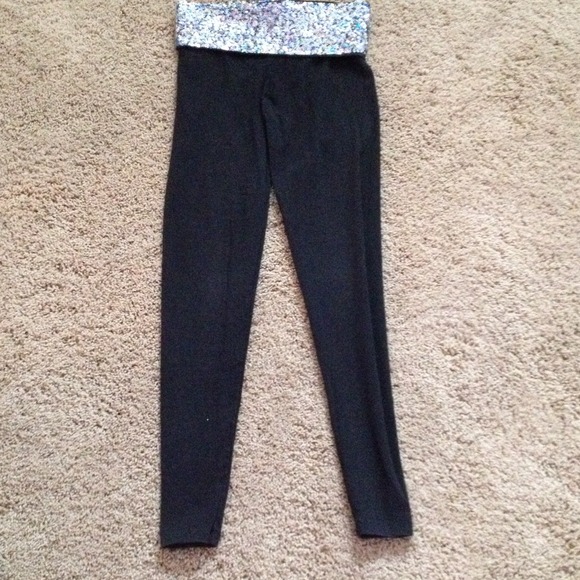 Sparkly Waist Band Yoga Leggings