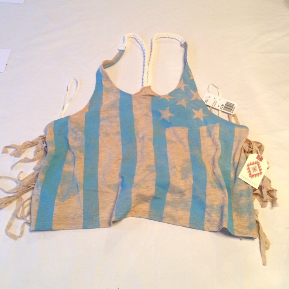 NWT. Forever 21 American flag crop top.