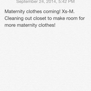 MATERNITY CLOTHES!