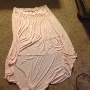 Lt pink hi-lo maxi skirt