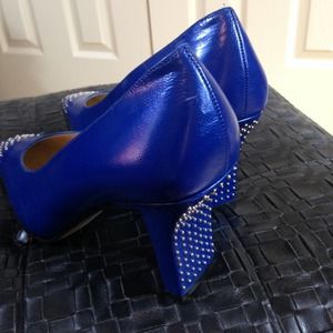 Blue Leather Heels