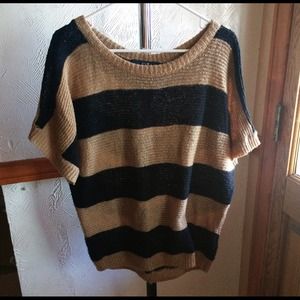 Black and beige/brown striped pullover/sweater/top