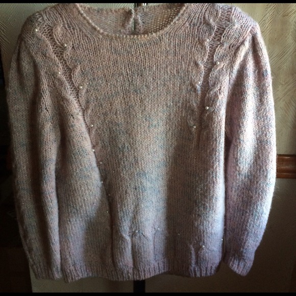 Pearl, pink and purple pull over, top, or sweater
