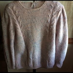 Pearl, pink and purple pull over, top, or sweater