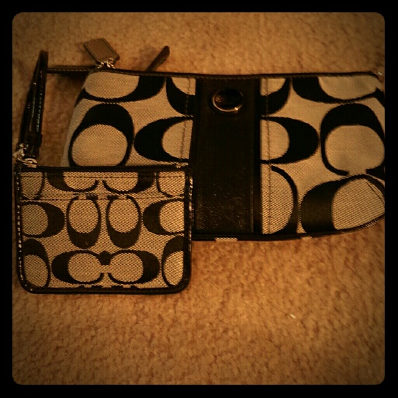 Coach clutch with coin purse