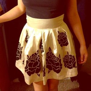 Cream silk flower skirt