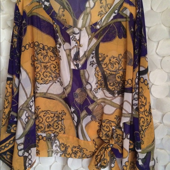 J Lo chain print Flowy Blouse