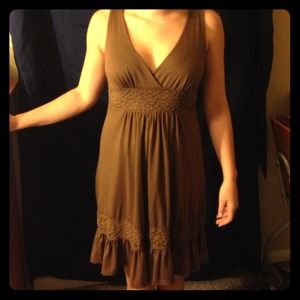 Chocolate brown V-neck sundress
