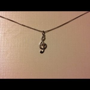Musical Note Cross Necklace