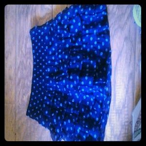 Lil girls cute navy blue polka-dot skirt