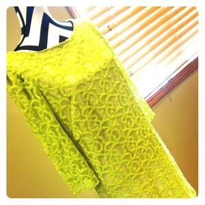 Lime green with tan lining dress