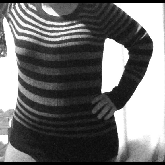 Black and grey striped sweater
