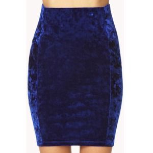 Royal Blue Velveteen Skirt