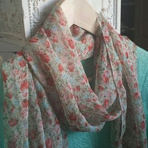 Sheer floral scarf