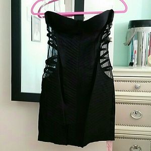 Black Mesh Corset Cutout Dress