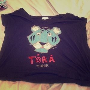 Black off the shoulder oversized v-neck