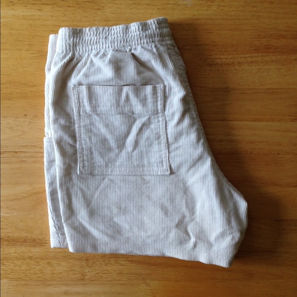 American Apparel Pants - Off white corduroy high waist shorts