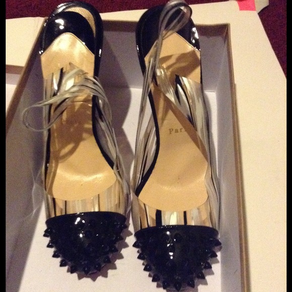 Christian Louboutin 39 spike and plastic slingback - Picture 2 of 4