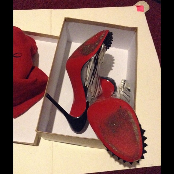 Christian Louboutin 39 spike and plastic slingback - Picture 3 of 4