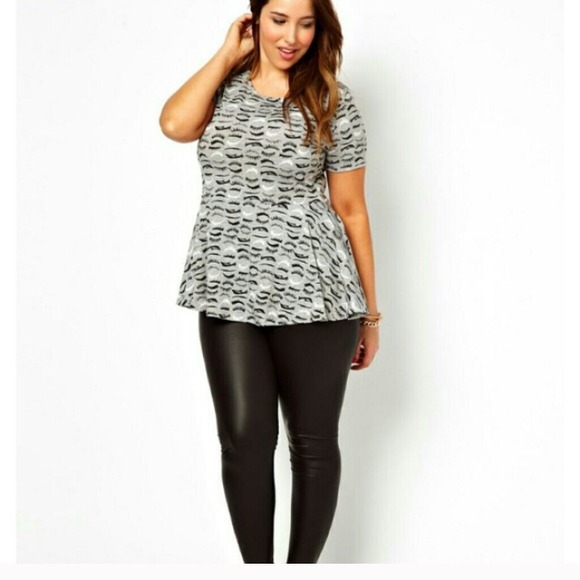 Eyelash printed peplum top