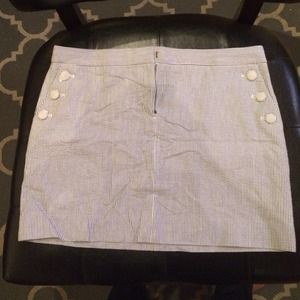 NWT J.Crew seersucker skirt with gold buttons