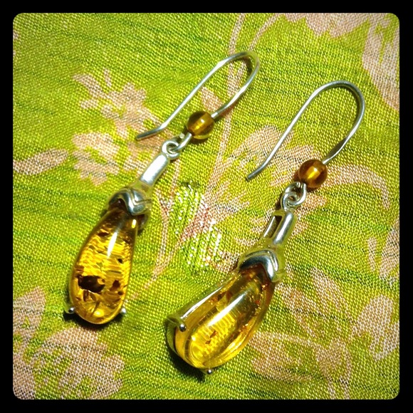 NOT FOR SALE / REAL Amber and silver earrings!