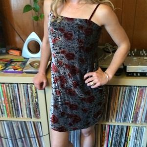 90s vintage velvet babydoll dress