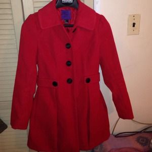 Red pea coat