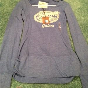 Navy blue gator lite sweater with hoodie