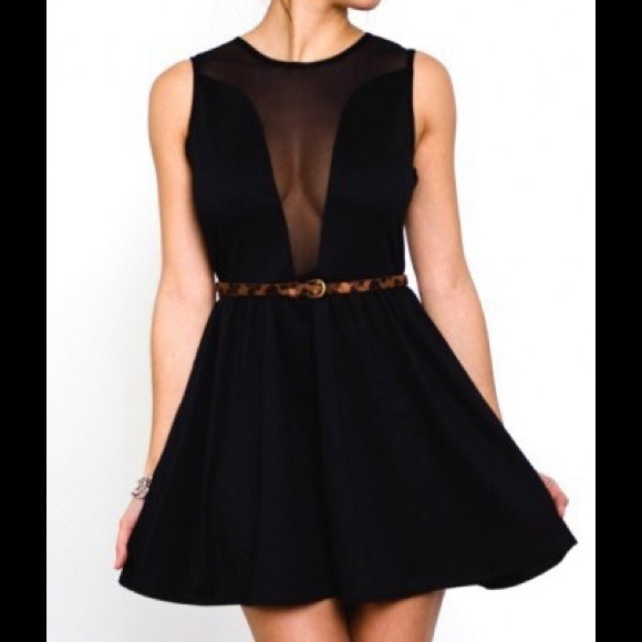 Tobi black mesh dress