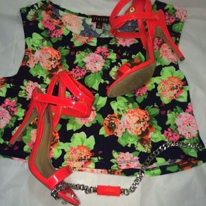 Steve Madden HighHeel Sandals Riviting orange neon