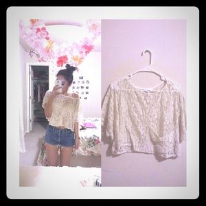 White lace shoulder drop