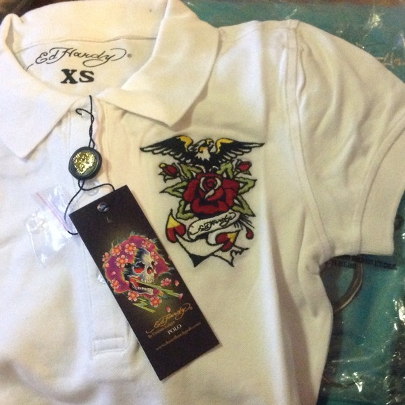 Authentic Women's Ed Hardy Polo w/ Embroidery - Picture 4 of 4