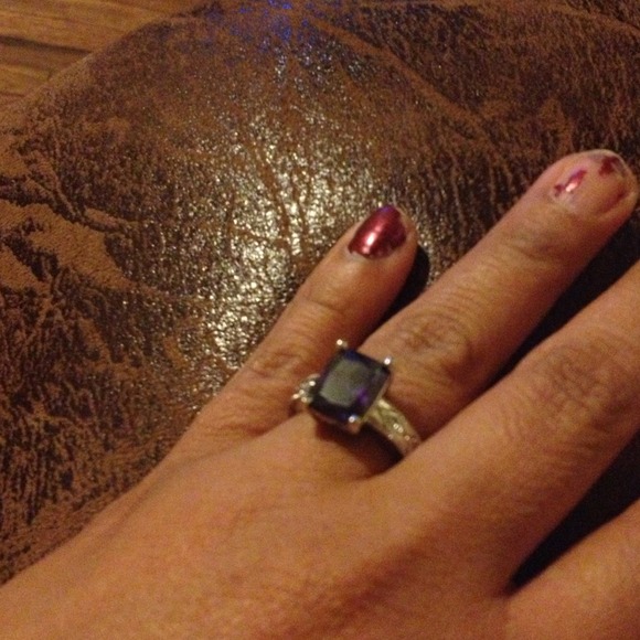 💍925 Amethyst With 4 Diamond💍 - Picture 2 of 4