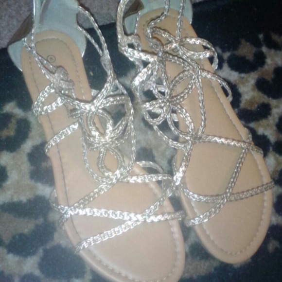 Gold gladiators sandals