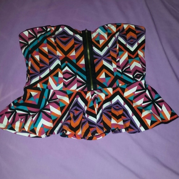 Strapless Tribal Top