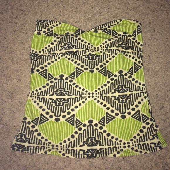URBAN OUTFITTERS TRIBAL STRAPLESS ZIPUP TOP