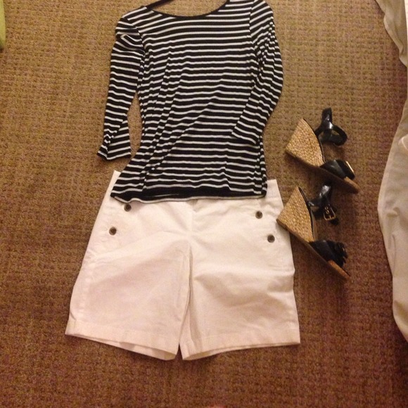 White Cotton Shorts