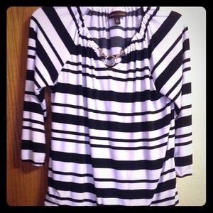 Black and white stripped blouse