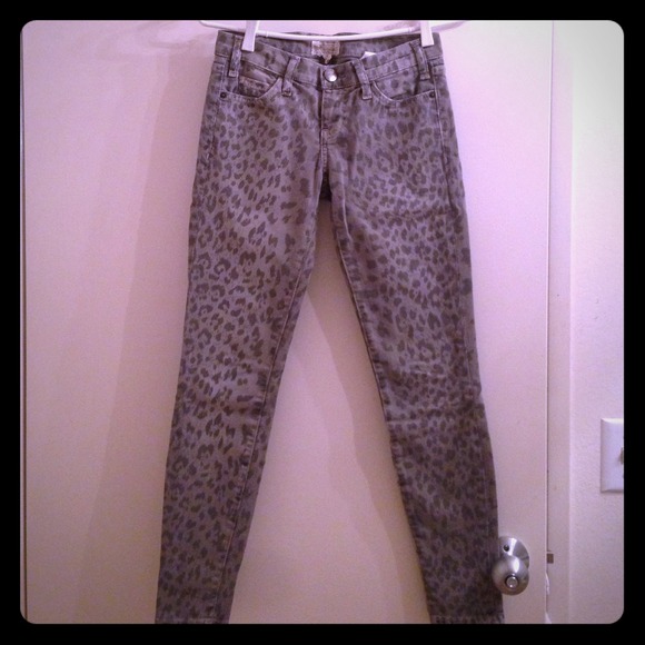 Current/Elliott The Stiletto grey leopard jeans