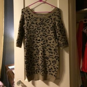 Urban Outfitters Leopard Print Sweater Dress