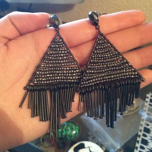 Beaded tassel earrings
