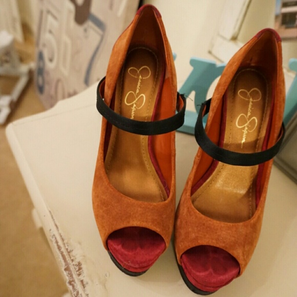 Jessica Simpson color block heels