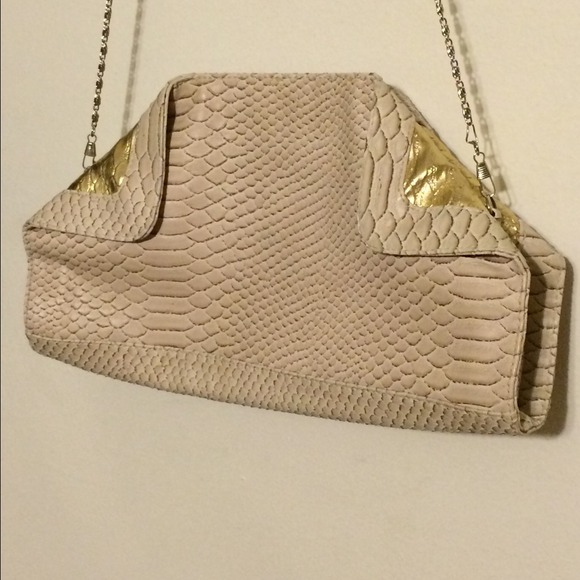 Cream x Gold Snakeskin Purse